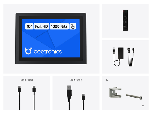 10 Inch Touchscreen Metaal (High-Brightness)
