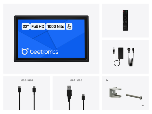 22 Inch Touchscreen Metaal (High-Brightness)