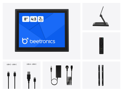 8 Inch Touchscreen Metaal (4:3)